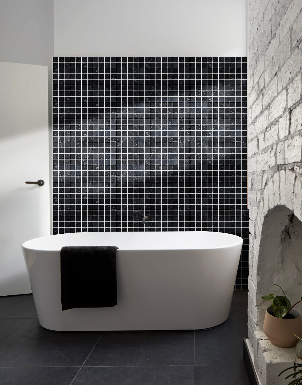 Simple Tile Marble Mosaic Tile "2"X2" Square Collection" Nero Marquina Polished gallery