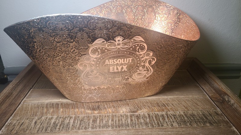 ABSOLUT ELYX Demask Copper Plastic LED White Illuminated Display Ice Bucket gallery