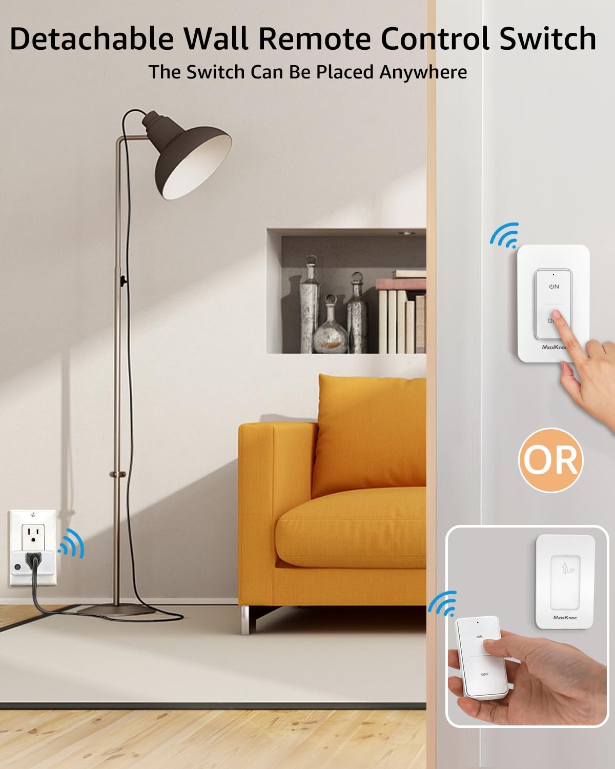 Remote Control Outlet, Wireless Wall Mounted Light Switch Kit, FCC & ETL List... gallery
