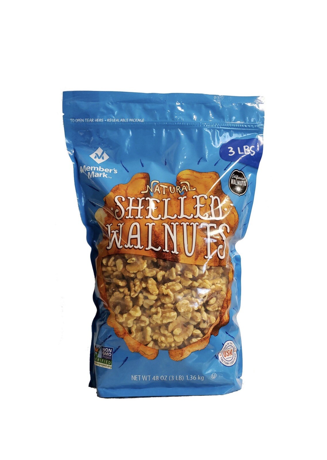 **2 Pack **Member's Mark Natural Shelled Walnuts (3 lbs. Each Bag)~Non GMO gallery