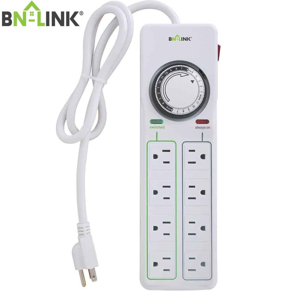 BN-LINK 8 Outlet Surge Protector with Mechanical Timer (4 Timed + 4 Always On) gallery