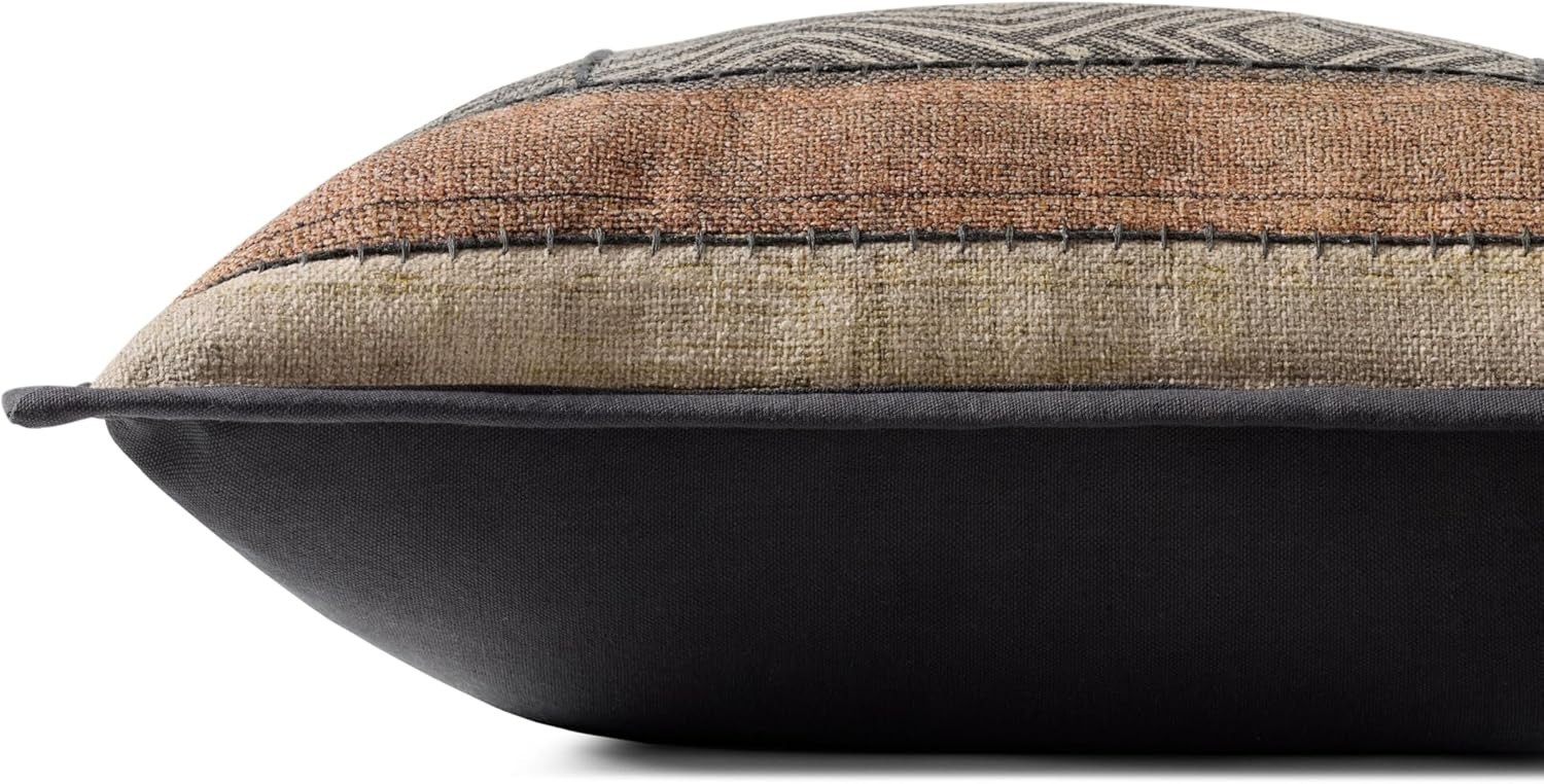 Beautiful Loloi II Vintage-Style Multi Color Brown 18''x 18'' Woven Throw Pillow gallery