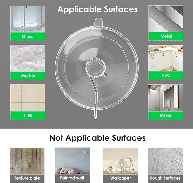 12 Pack Heavy Duty Suction Cup Hooks for Window Glass Mirrors Glass Doors gallery