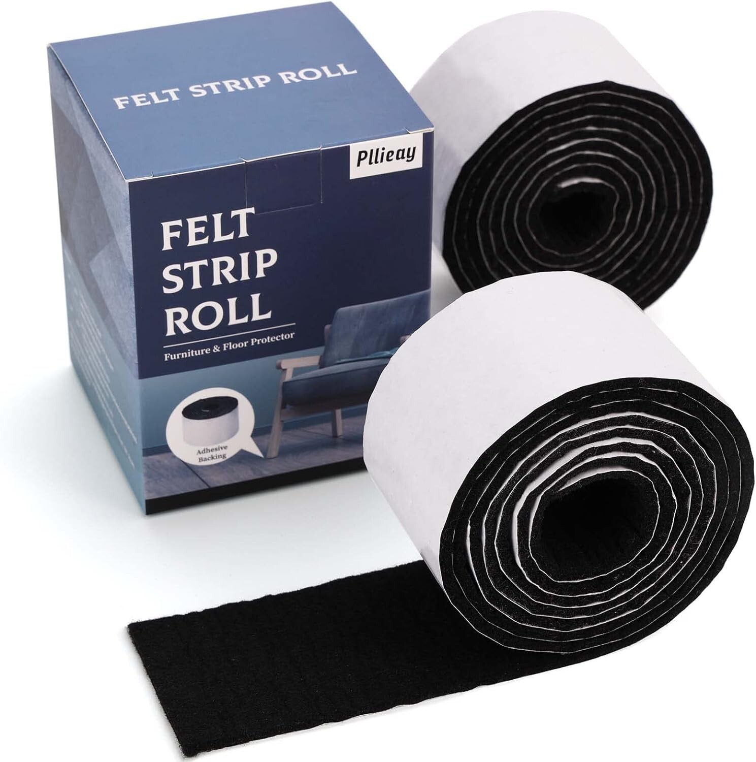 2 Pack Felt Tapes with Adhesive Backing, Heavy-Duty Self Adhesive Felt Strips Ro gallery