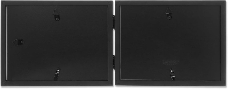 Hinged Double (Horizontal) Black Wood Picture Frame, Gallery Collection, 5 by 7- gallery