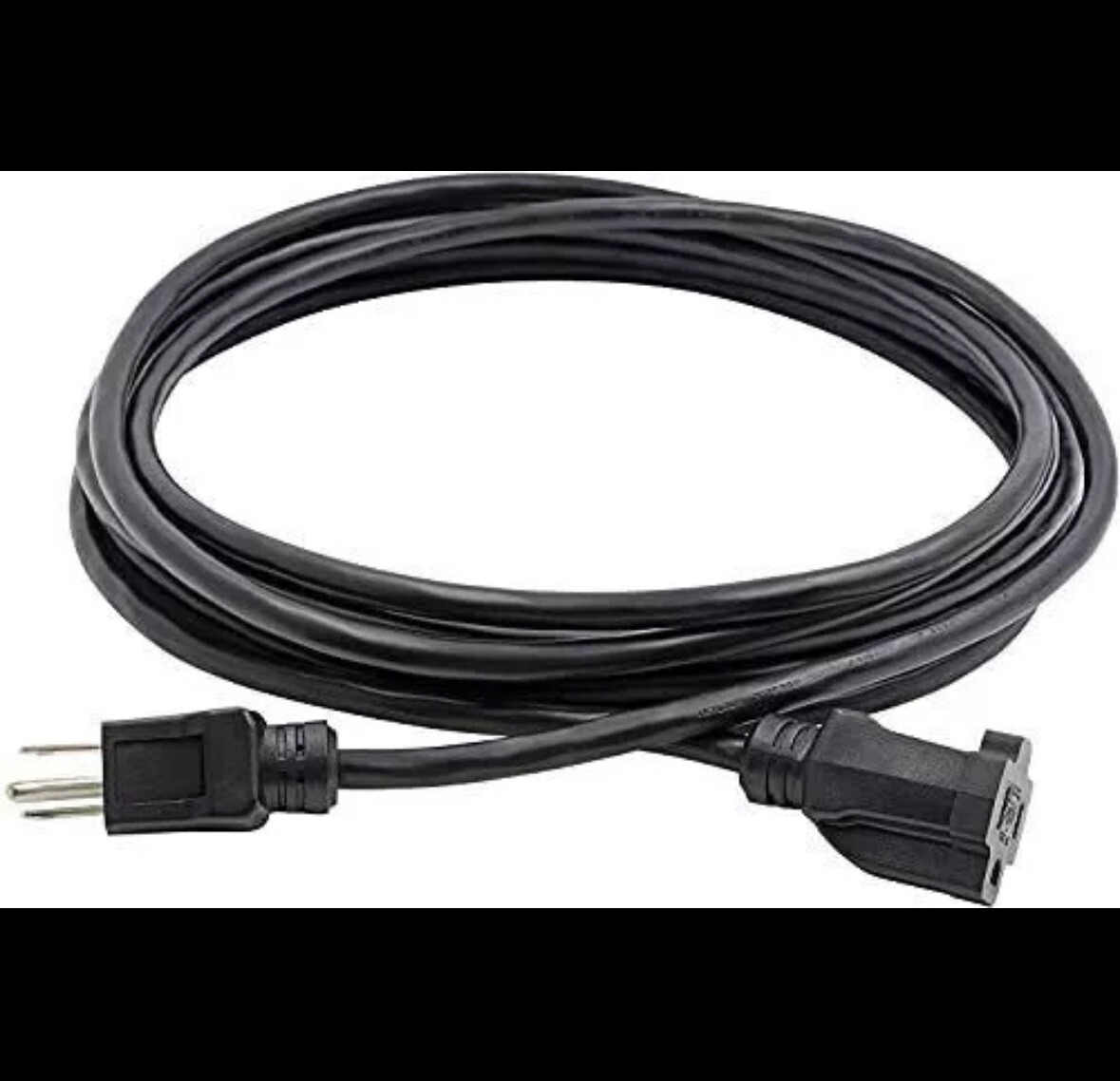 Clear Power 8 ft Indoor/Outdoor Extension Cord 16/3 SJTW, Black, Water & Weather gallery