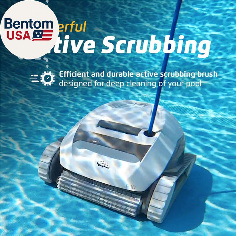 E10 Automatic Robotic Pool Vacuum Cleaner, Active Scrubber Brush, Top Load Filte gallery