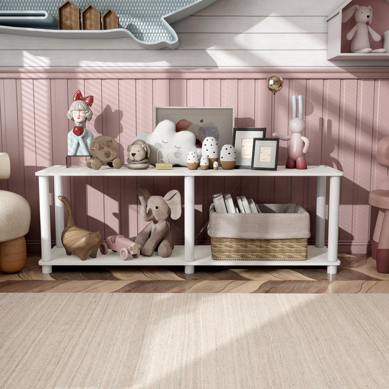 Homes: Inside + Out Homes Inside Out Apexa Modern 2-Tier Extra Wide Shelving gallery