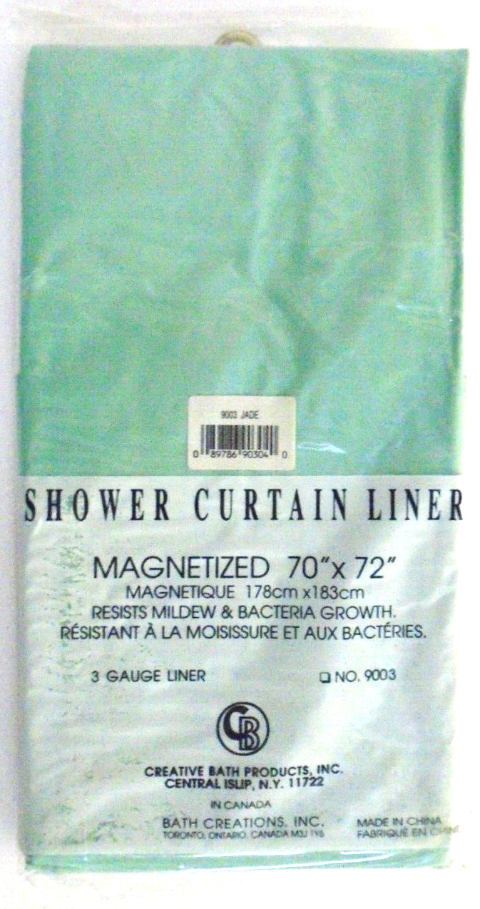 Shower Curtain Liner Magnetized 70″x72″ Jade Green 3 Gauge Resists Mildew #9003 gallery