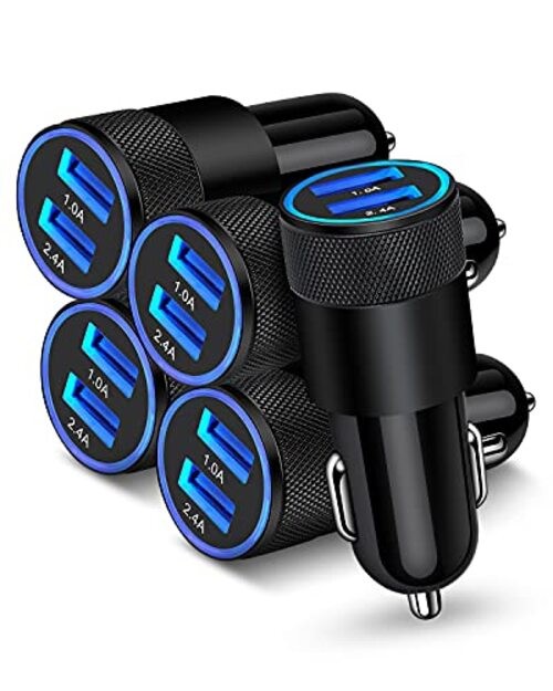 [5pcs] Car Charger Adapter, USB Multi Port Cigarette Lighter Fast Charging gallery