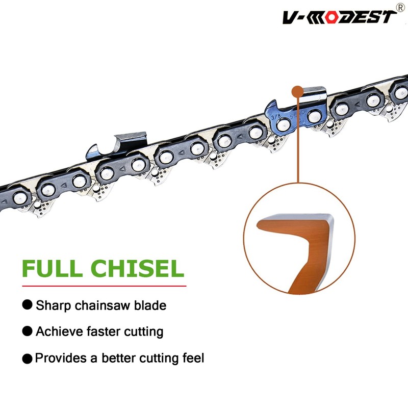 V-MODEST Skip-Tooth 24/25" Chainsaw Chain 3/8" .050" 84DL Fits Stihl MS362 etc. gallery