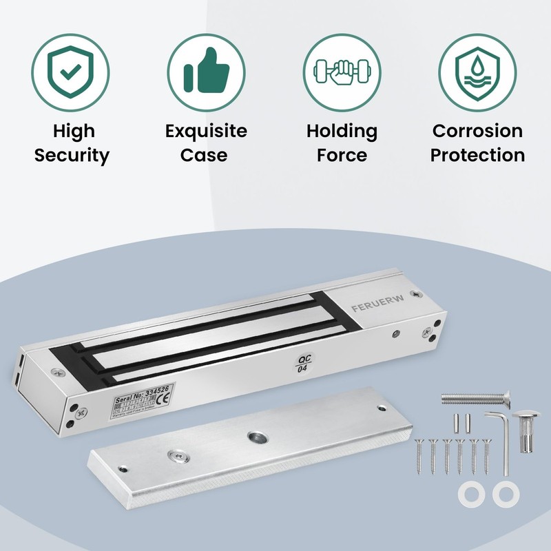 Access Control Outswinging 600lb Electromagnetic Door Lock Kit System, with T... gallery