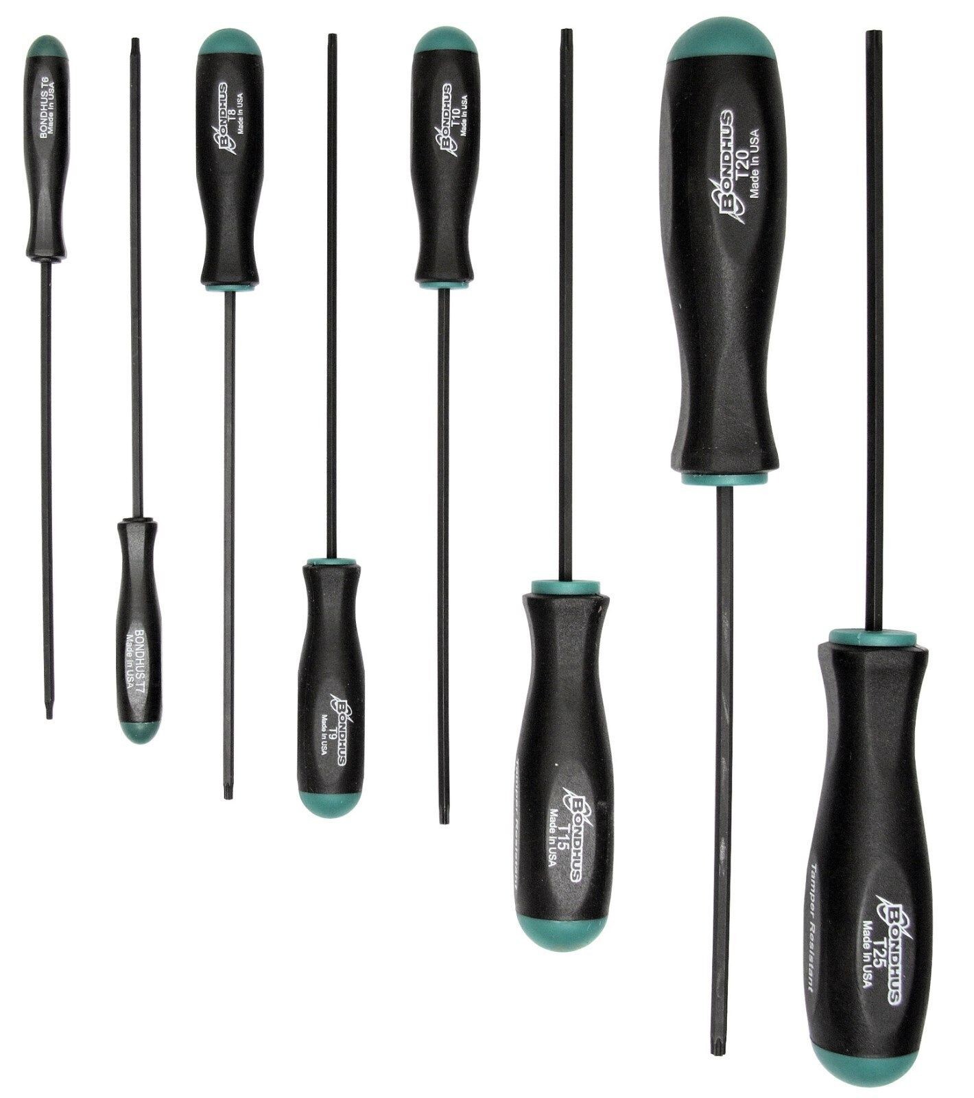 Bondhus 8pc Torx Star Screwdriver Set T25-T6 MADE IN USA 34532 High Torque Steel gallery