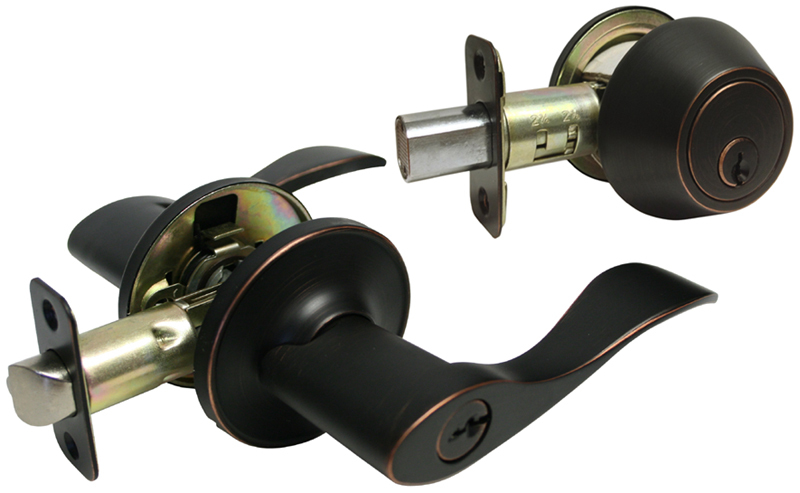 Entrance Keyed Entry Single Deadbolt Oil Rubbed Bronze Door Handle Lever lock gallery