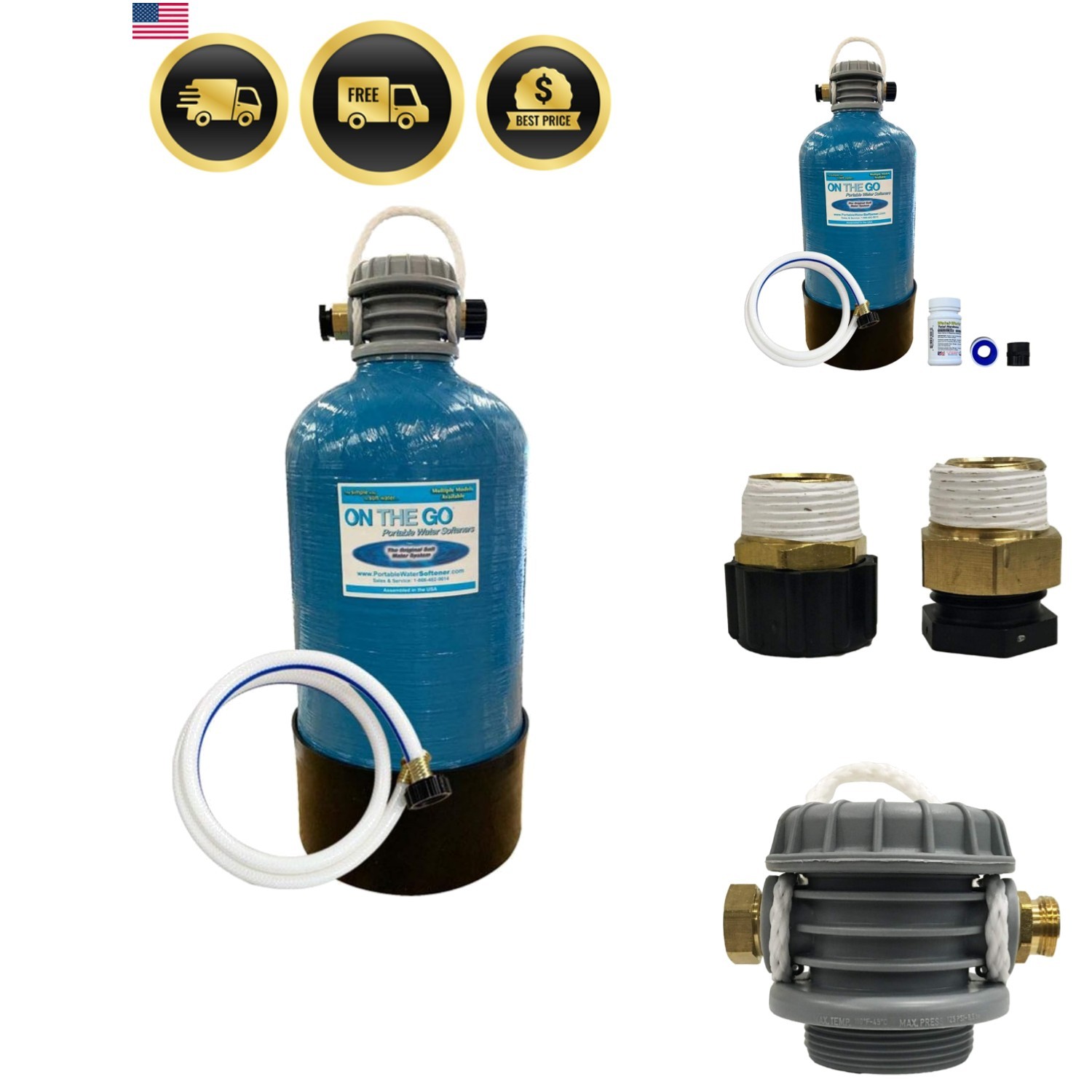 VM-DBLSOFT Portable Compact Double Standard 16,000 Grain Water Softener with ... gallery