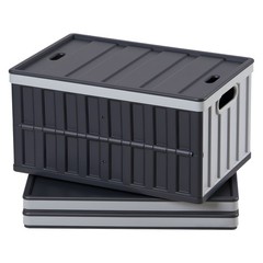 PP Folding Crates, 65L, 84lb Load, Stackable, 3-Piece Home Organizers
