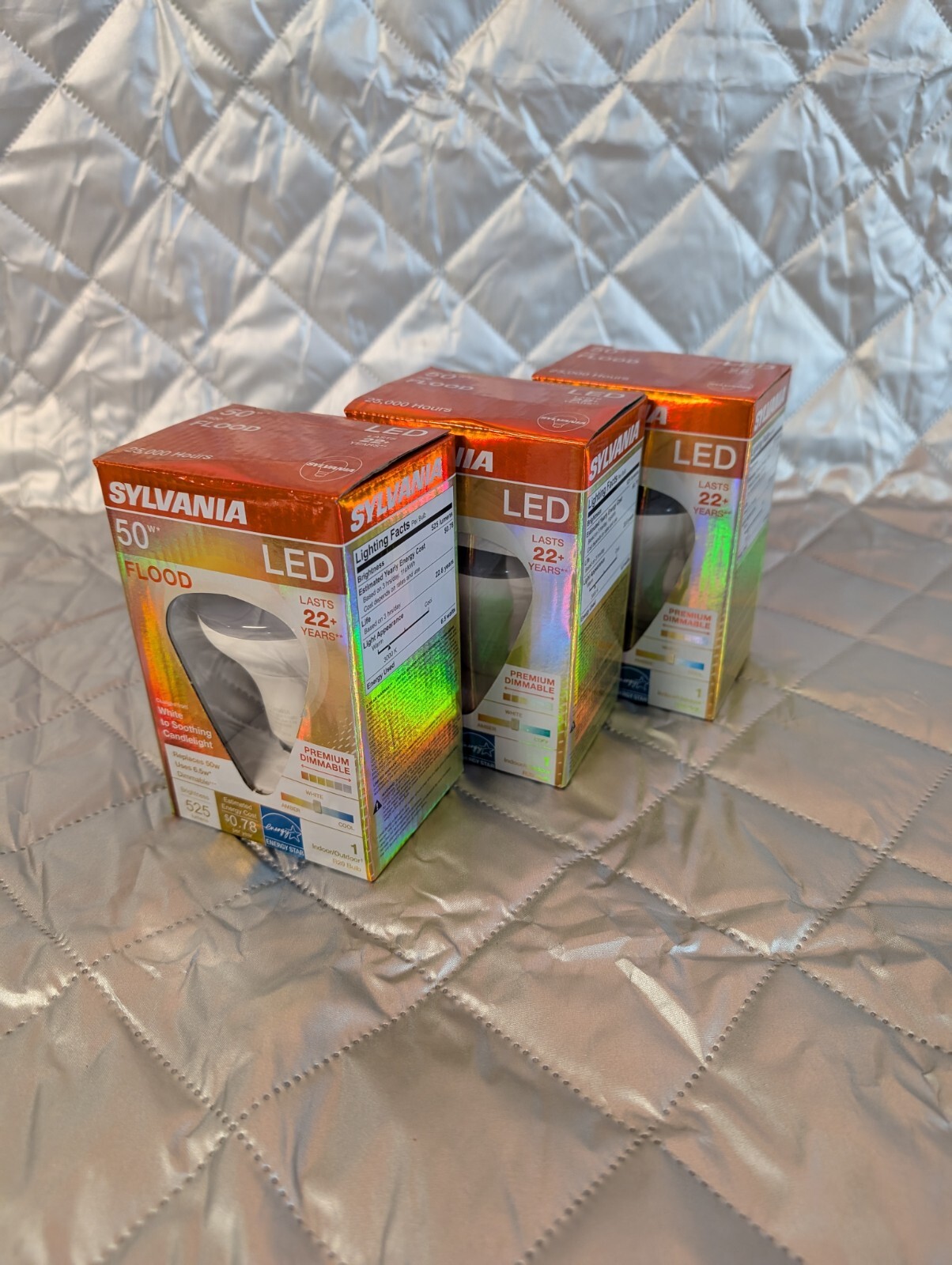 Three (3) Sylvania 50W LED Flood Light Premium Dimmable Bulbs gallery