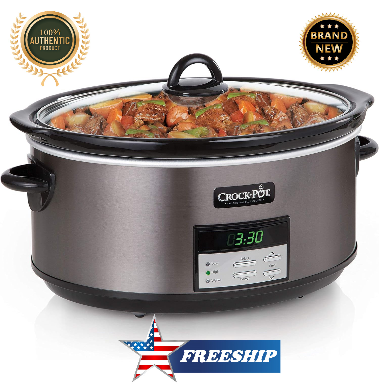 Crock-Pot 8Qt Digital Slow Cooker. 10+Serving , 320W, #SCCPVFC800-DS gallery