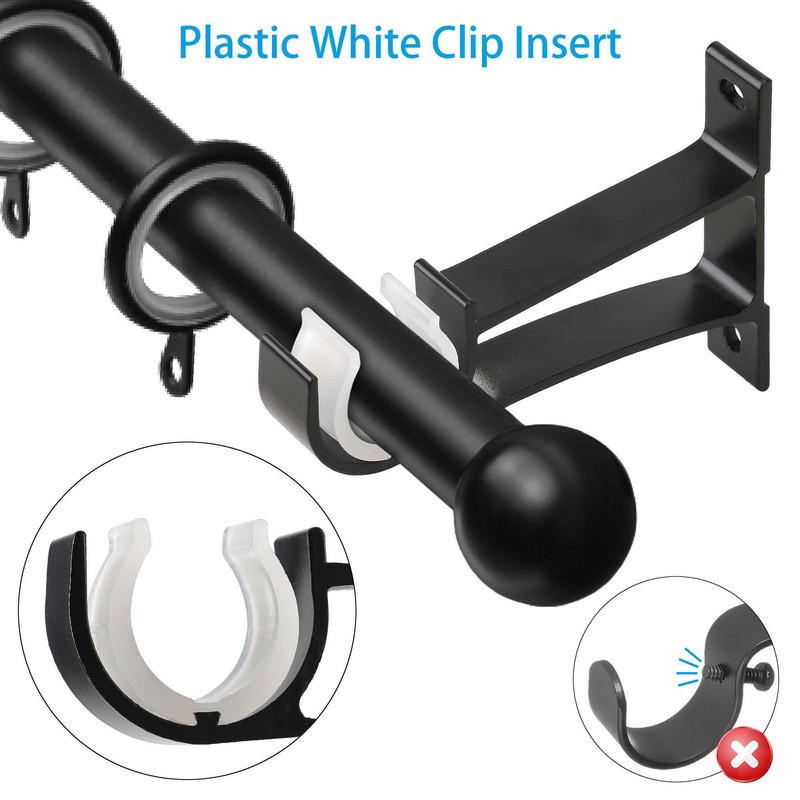 2-6Pcs Curtain Pole Rod Bracket Window Holder Aluminum Alloy Heavy Duty Hardware gallery