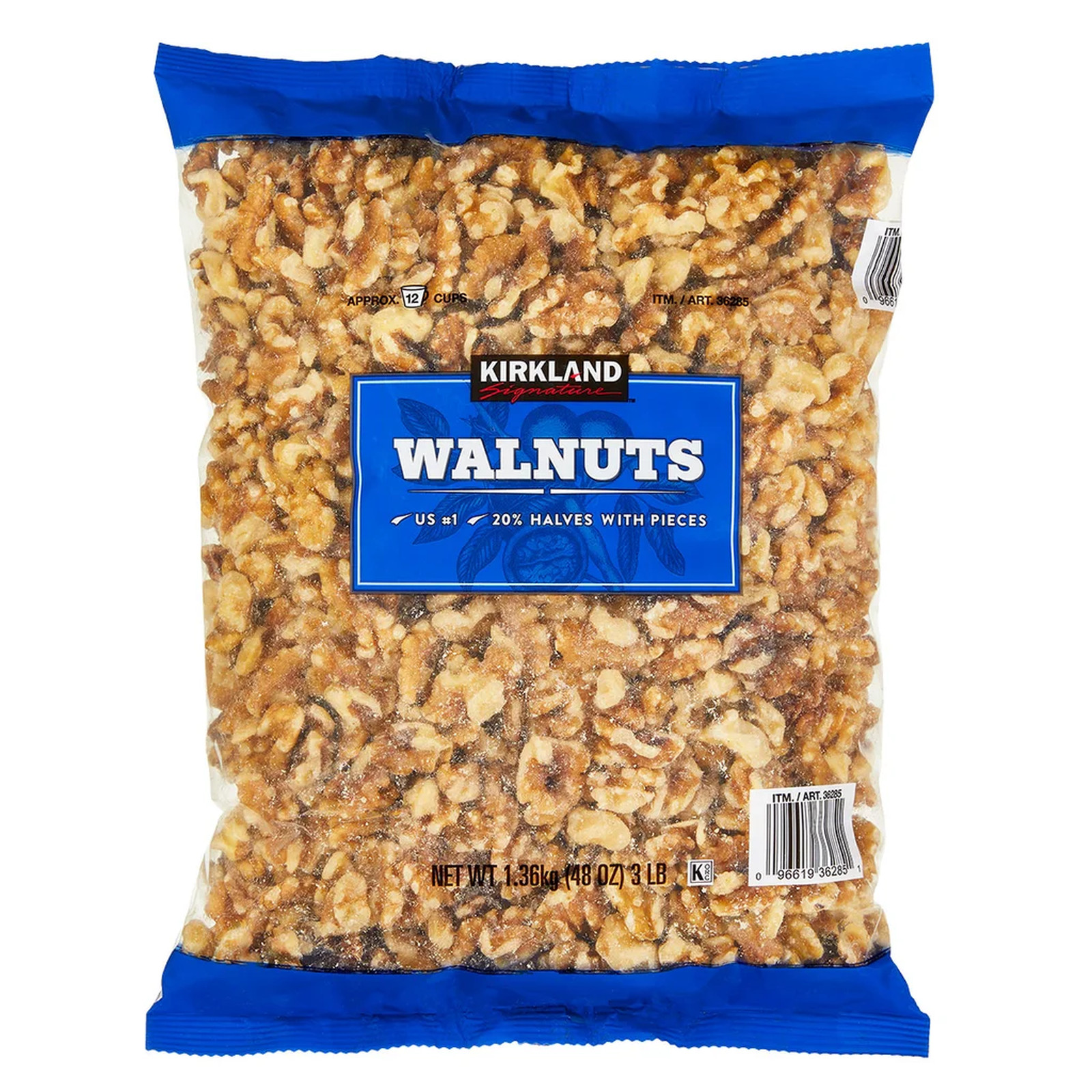 Kirkland Signature Walnuts Halves Pieces 3 lb 48 oz Bulk Raw Baking Snacking gallery