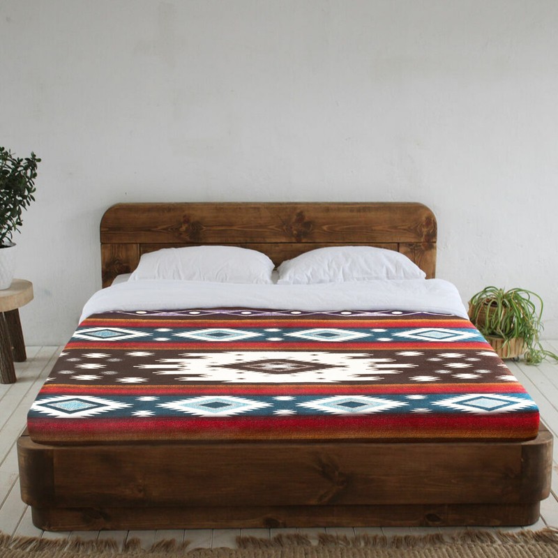 Extra Large Soft & Warm ALPACA Wool Blanket Andean Southwest Pattern 75x90 in gallery