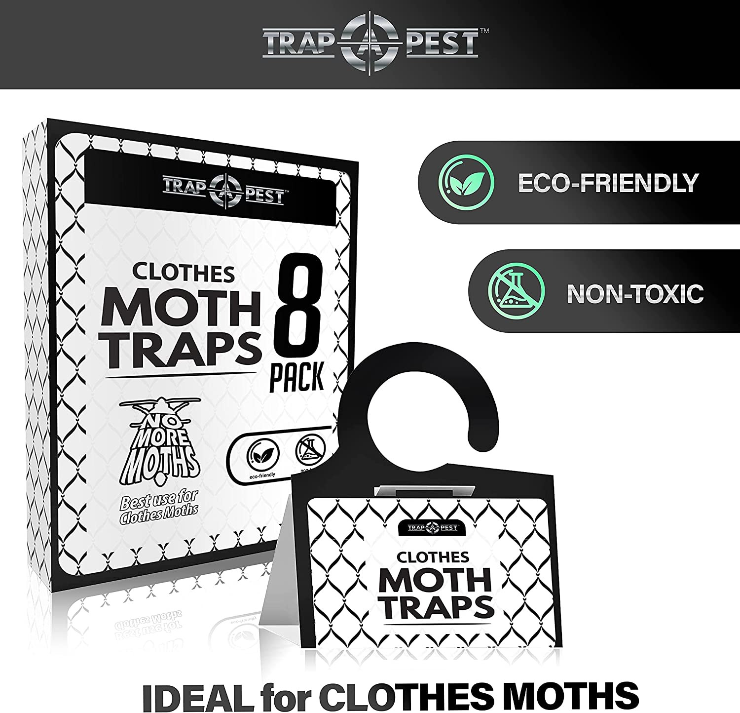 Clothing Moth Traps - 8 Pack - Non Toxic Moth Traps for Clothes with Pheromone A gallery