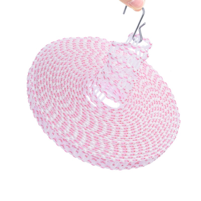 Windproof Clothesline, 5M 16.4ft Plastic Non-Slip Clothes Drying Rope, Pink gallery