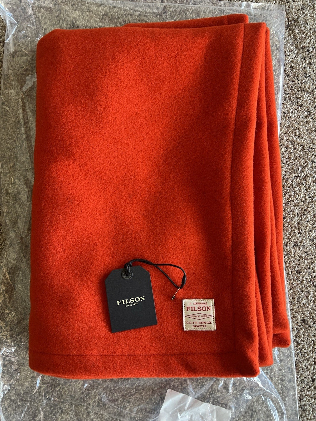 Filson Mackinaw 100% Wool Throw Blanket | Flame Orange | NEW! | Fast Ship gallery