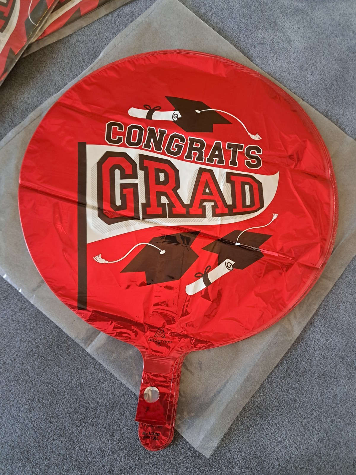 17" (10-in a pack) Red, Blk, White Graduation Mylar Balloons. gallery