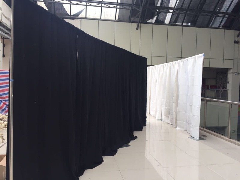 ADJUSTABLE QUICK BACKDROP KIT 12 FT TALL x 24 FT- 60 FT WIDE PIPE WITHOUT DRAPE gallery