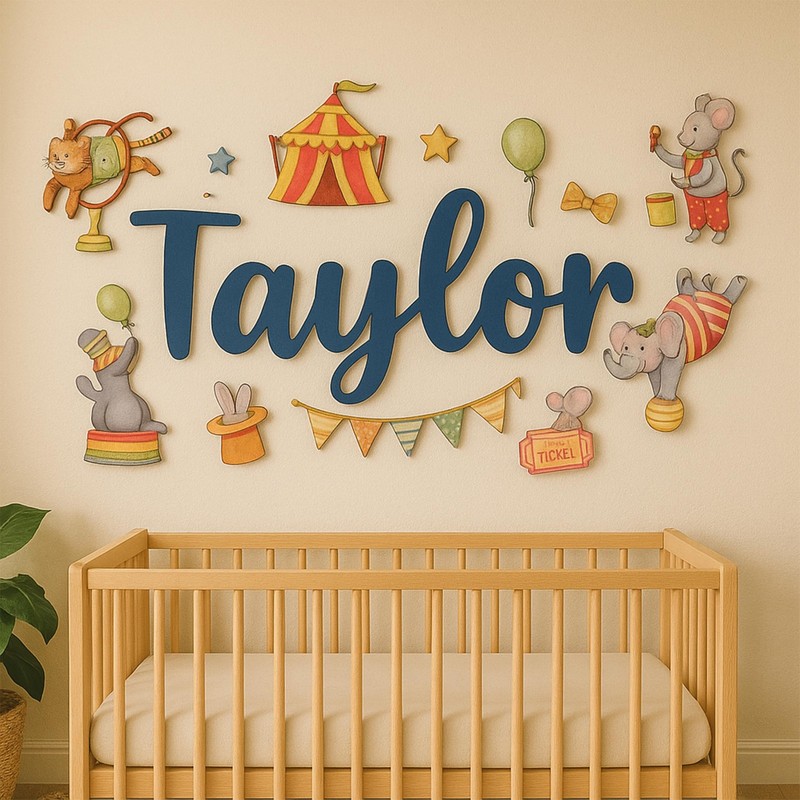 Custom Nursery Name Sign - Personalized 3D Wooden Wall Art for Kids Bedroom gallery