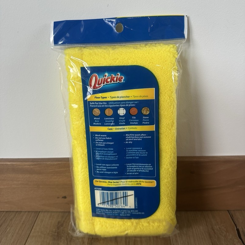 Quickie Lift-Off Microfiber Floor Mop Refill - For Hardwood & More, New Sealed gallery
