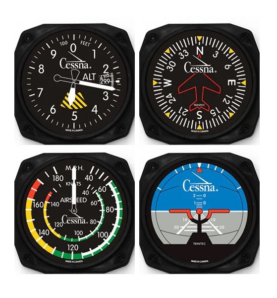 Trintec Cessna 4-Piece Instrument Coaster Set Model 9075-CES gallery