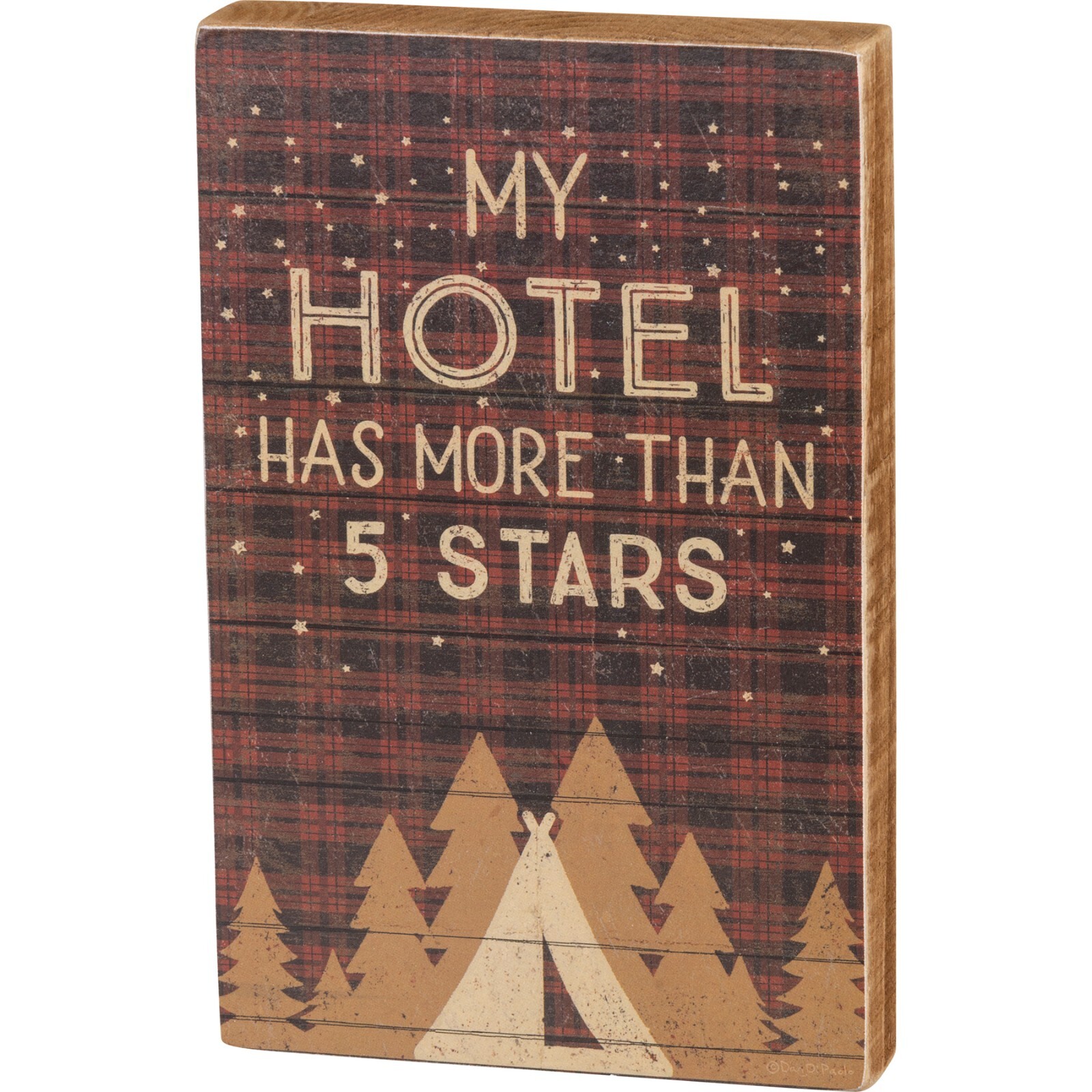 Rustic Block Sign - My Hotel Has More Than 5 Stars -Stand Alone or Hang 4.5"x 7" gallery
