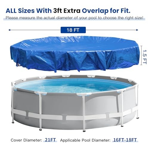 21 Ft Round Heavy Duty Winter Pool Cover,for 18ft Above Ground Pool,Cold and UV gallery