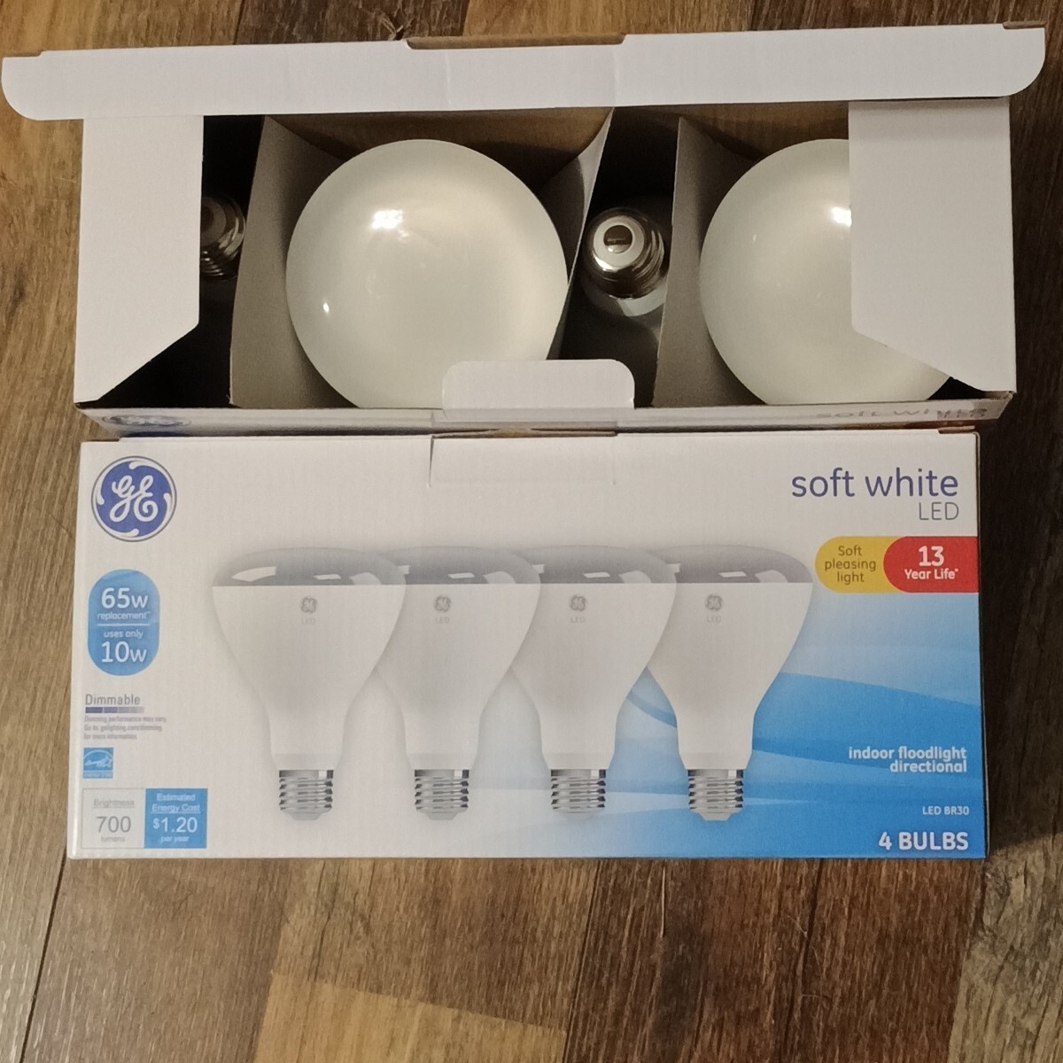 GE Soft White Dimmable 65 Watt Replacement LED Light Bulbs BR30 (4 Bulbs) 2boxes gallery