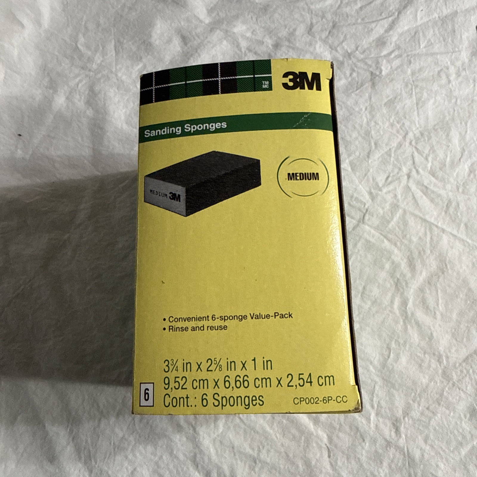 3M™ Sanding Sponge CP002-6P-CC, Medium, 6-Pack, 3.75 in x 2.625 in x 1 in gallery