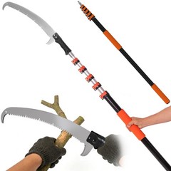 Pole Saw 24FT Telescoping Manual Tree Trimming Flip Lock Orange T7206 5-24FT
