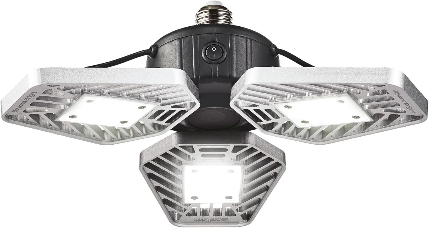 BEYOND BRIGHT 3500 Lumens 3 Panel LED Ultra-Bright Socket Screw-In Garage Light gallery