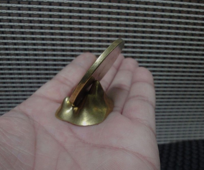 Vintage Style 2Pcs Set Solid Brass Copper Disc Shape Statue Incense Stick Holder gallery