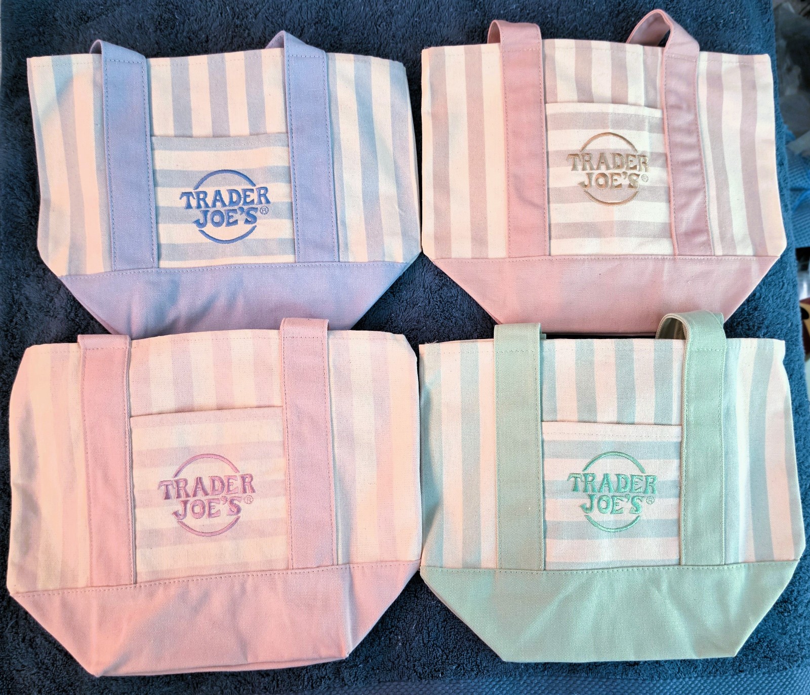 Brand New Trader Joe’s Mini Canvas Tote Bags Set All 4 for 1 price/Summer 2026 gallery