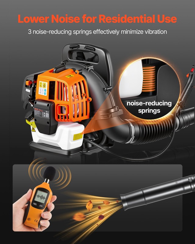 VEVOR Backpack Leaf Blower 43CC 2-Stroke Gas Powered Leaf Blower 447CFM 150MPH gallery