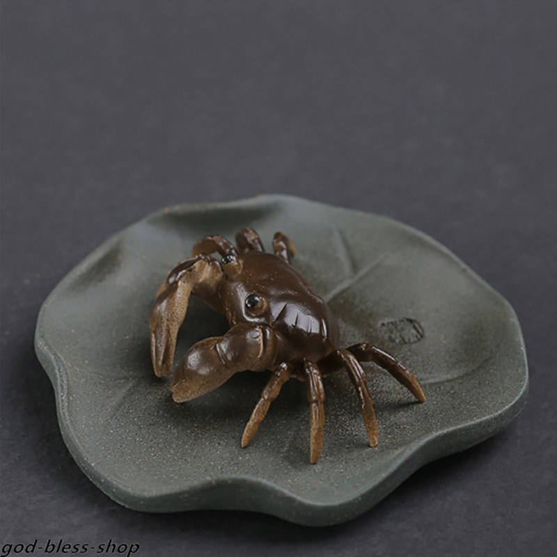 Yixing Purple Clay Tea Play Creative Zisha Tea Pet Color Change Crab on Lotus gallery