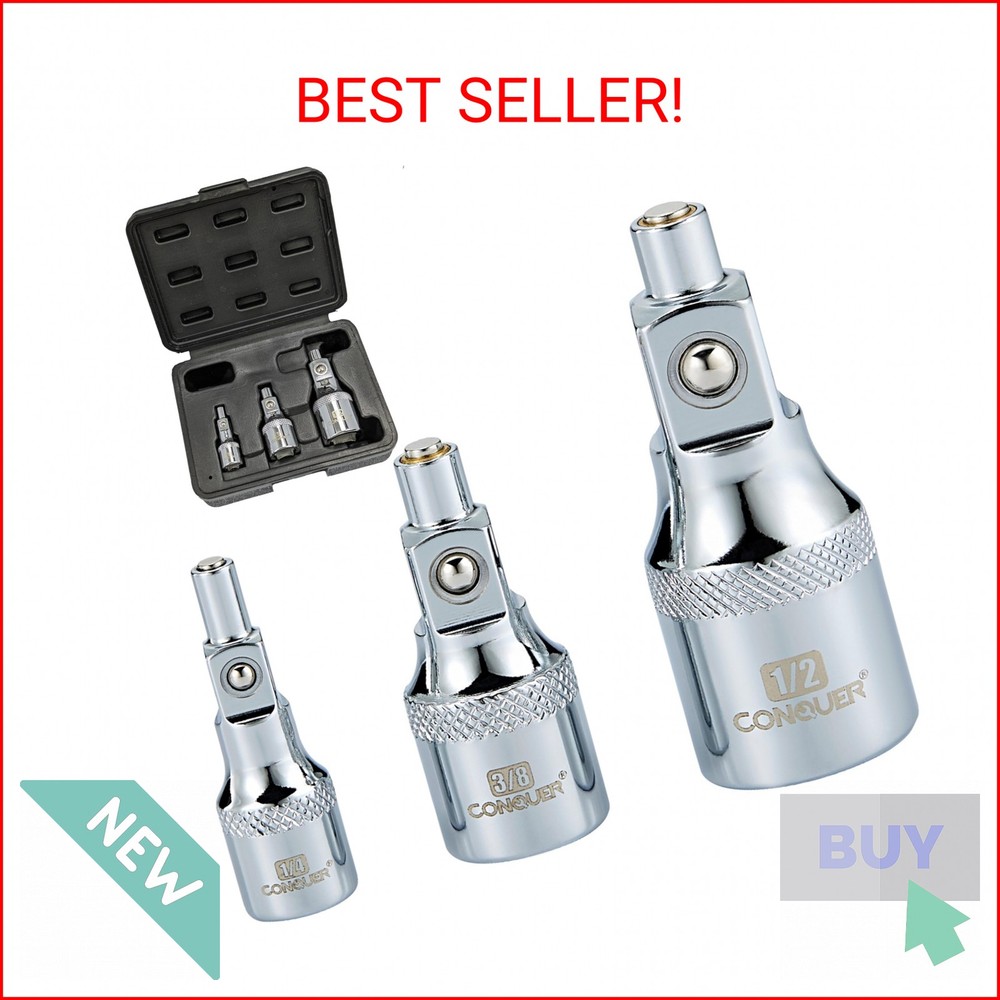CONQUER No-Drop Magnetic Socket Extension Bars – CR-V Steel 1/4", 3/8", 1/2" Dri