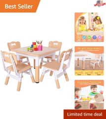Sturdy & Versatile Height Adjustable Kids Table – Ages 3-8 – CPC & CE Approved