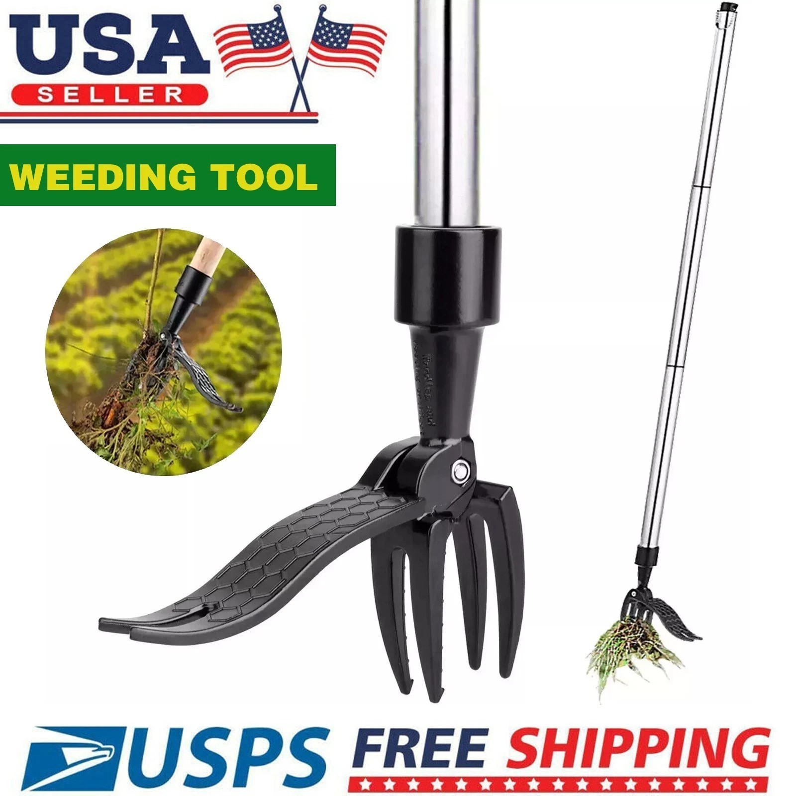 Weeder Puller Stand Up Weed Tools with Handle Garden Outdoor Root Remover Killer gallery