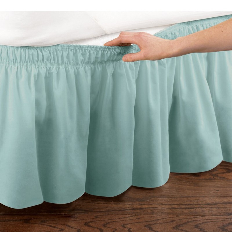 Adjustable Elastic Bed Skirt Wrap Around Dust Ruffle Easy Fit Bedding QUEEN/KING gallery
