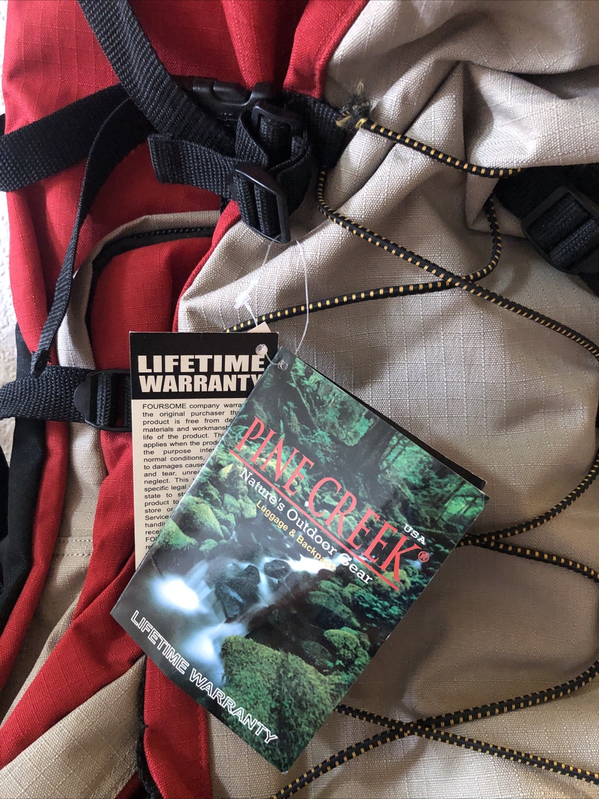 Camper Pack Hiking Backpack Red Pine Creek Nwt  2