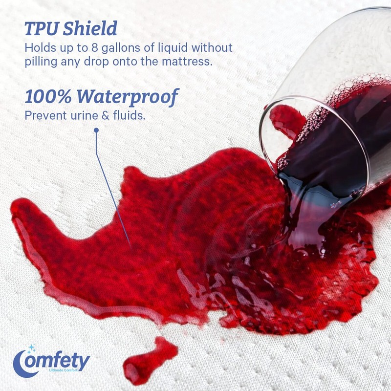 Waterproof Mattress Protector - Hypoallergenic, Breathable, Cooling, Washable gallery