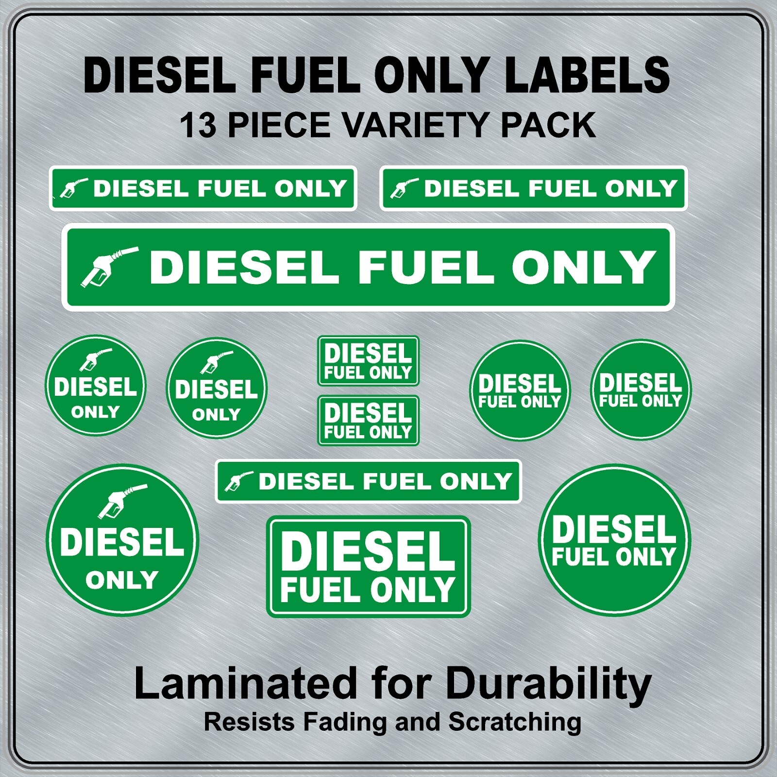 DIESEL FUEL ONLY Warning Labels 13 Piece Variety Pack High Quality Laminated gallery